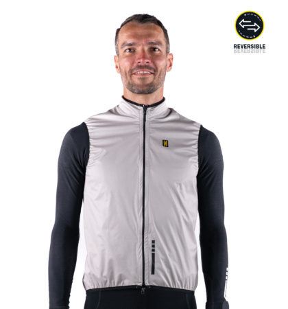 Gilet cycliste réversible PURE TECH STONE/BLACK