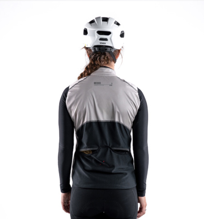 Chaleco ciclista reversible para mujer PURE TECH STONE/BLACK