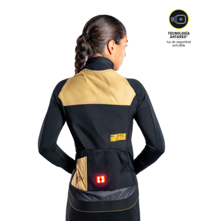 CHAQUETA CICLISMO MUJER LUZ SEGURIDAD