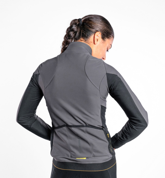 Female membrane cycling jacket PURE HELIOS GRAFITO