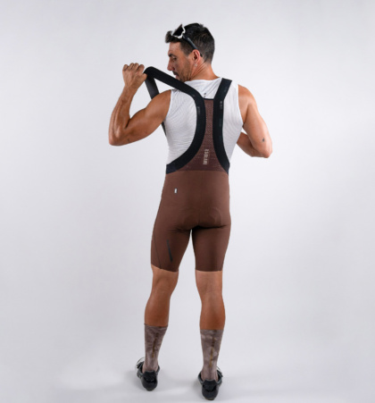 BROWN CYCLING BIB SHORTS