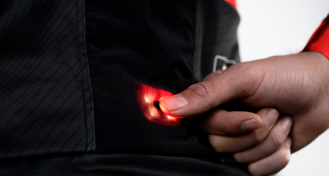 chaqueta ciclismo luz seguridad