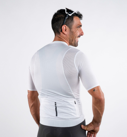 maillot cyclisme route blanc